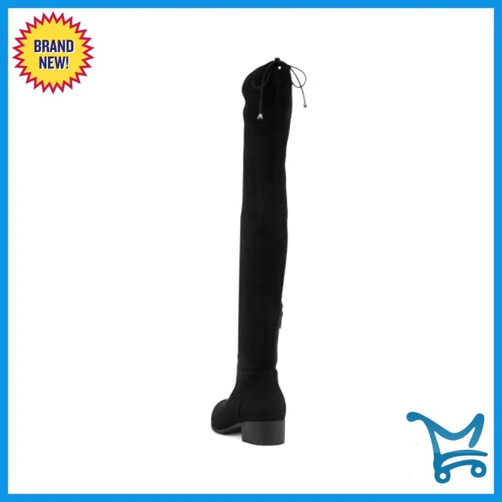 Knee High Over the Knee Boots with Drawstring Low Block Heel